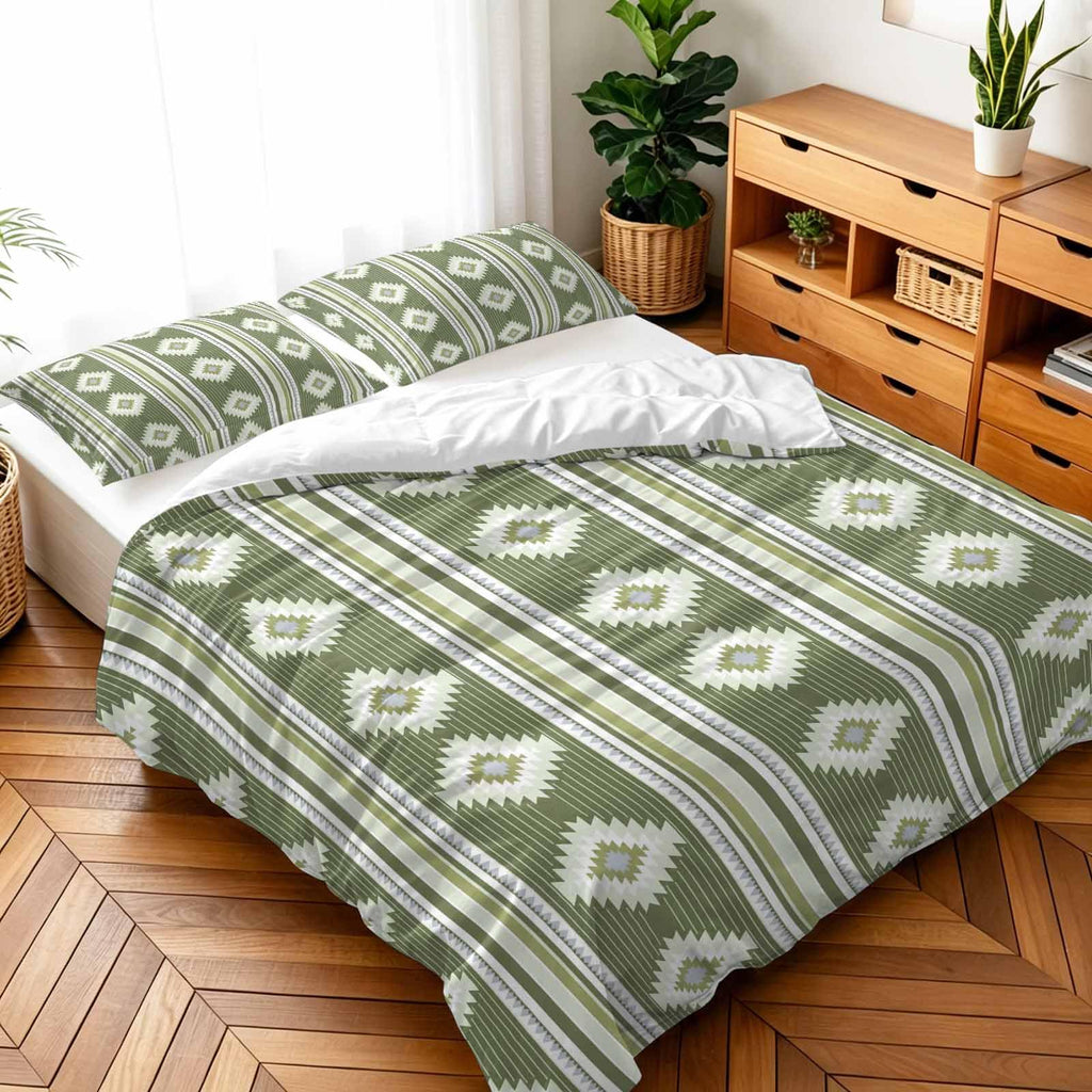 3 Pieces Duvet Cover Queen Bedding Sets Western Ethnic Brown Geometric Luxury Soft