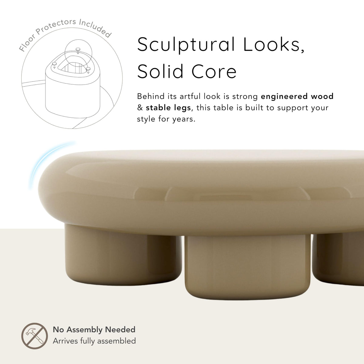 Kavren Oval Low Coffee Table Set