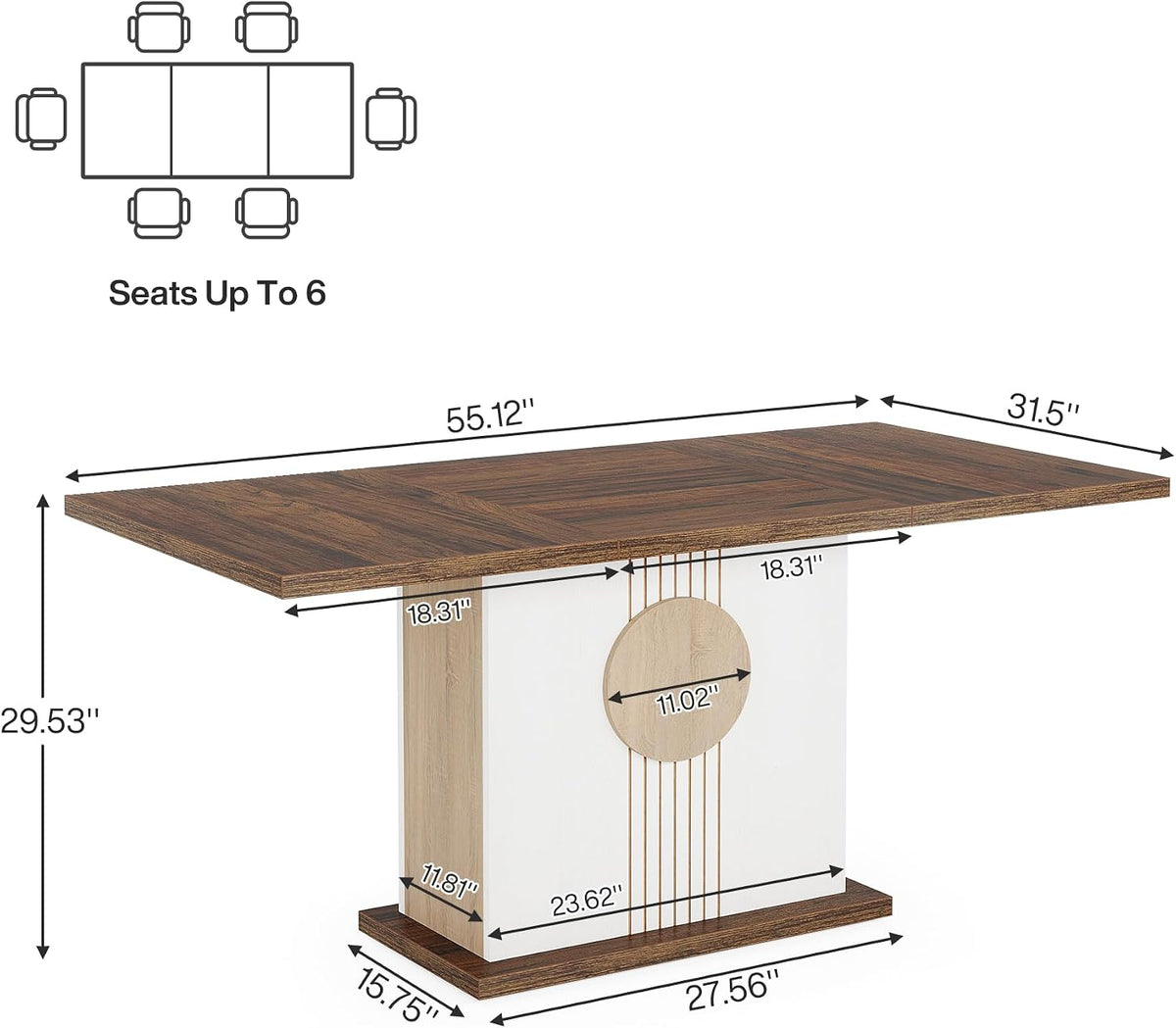 Farmhouse Rectangular Dining Table