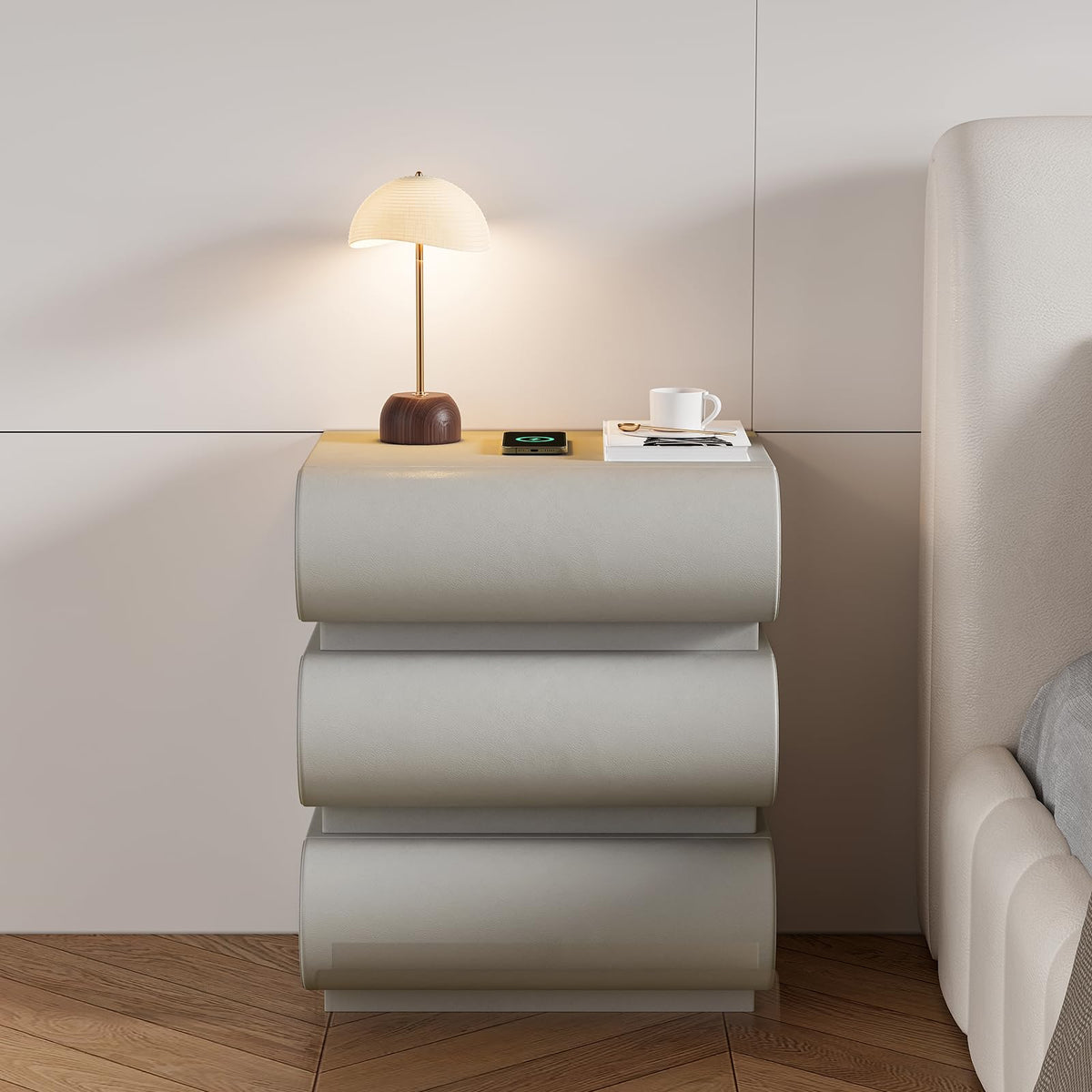 Smart Faux-Leather Nightstand