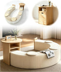 Solid Wood Coffee Table with Folding Paper Stool