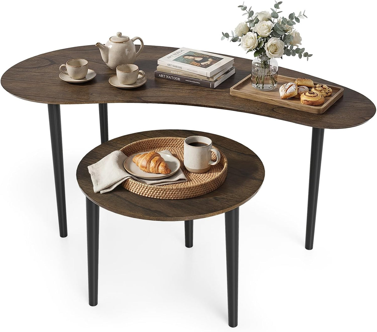 Kidney & Round Nesting Table Set