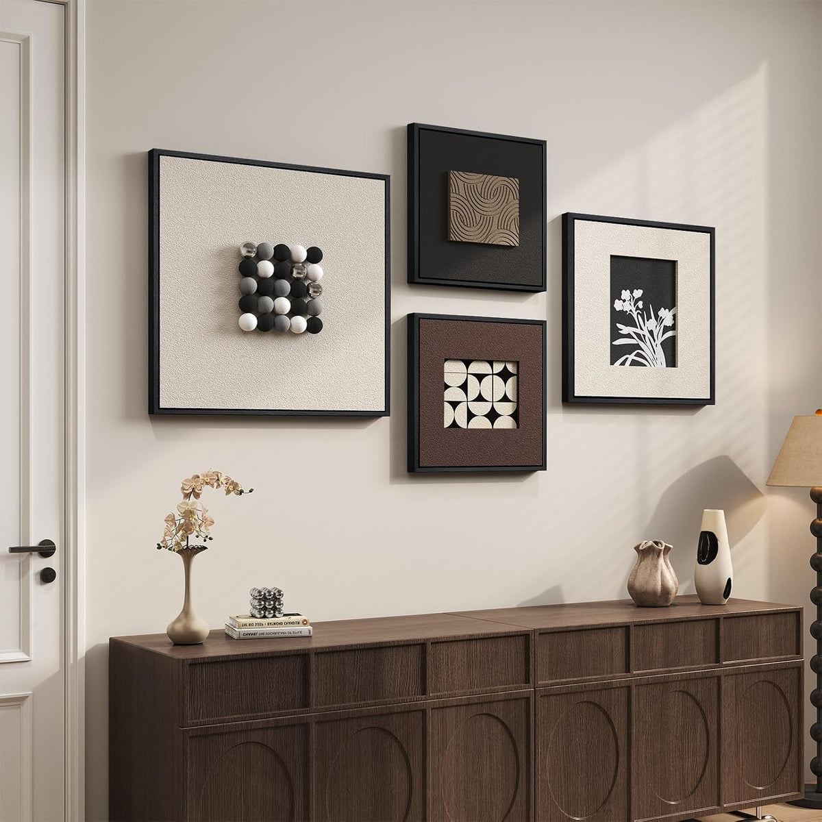 Framed 3D Textured Abstract Wall Art Set
