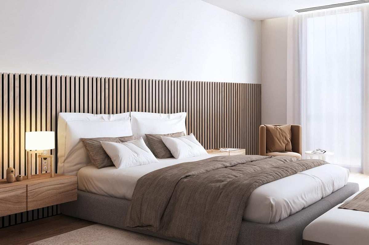 Acoustic Wood Slat Wall Panels – Set of 2