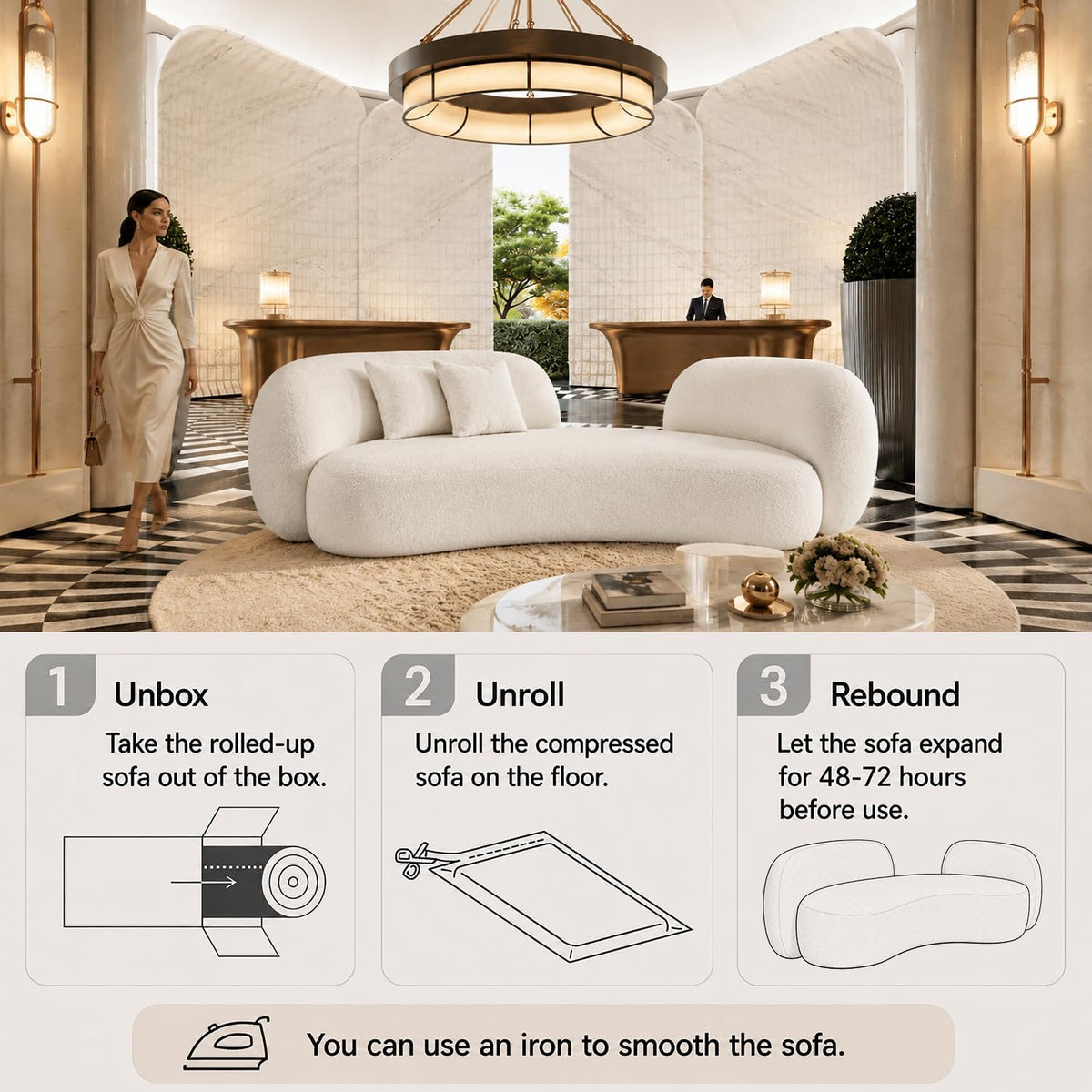 Curved Cream Style Sofa Living Room 2026 new Small Apartment Simple Modern Beauty