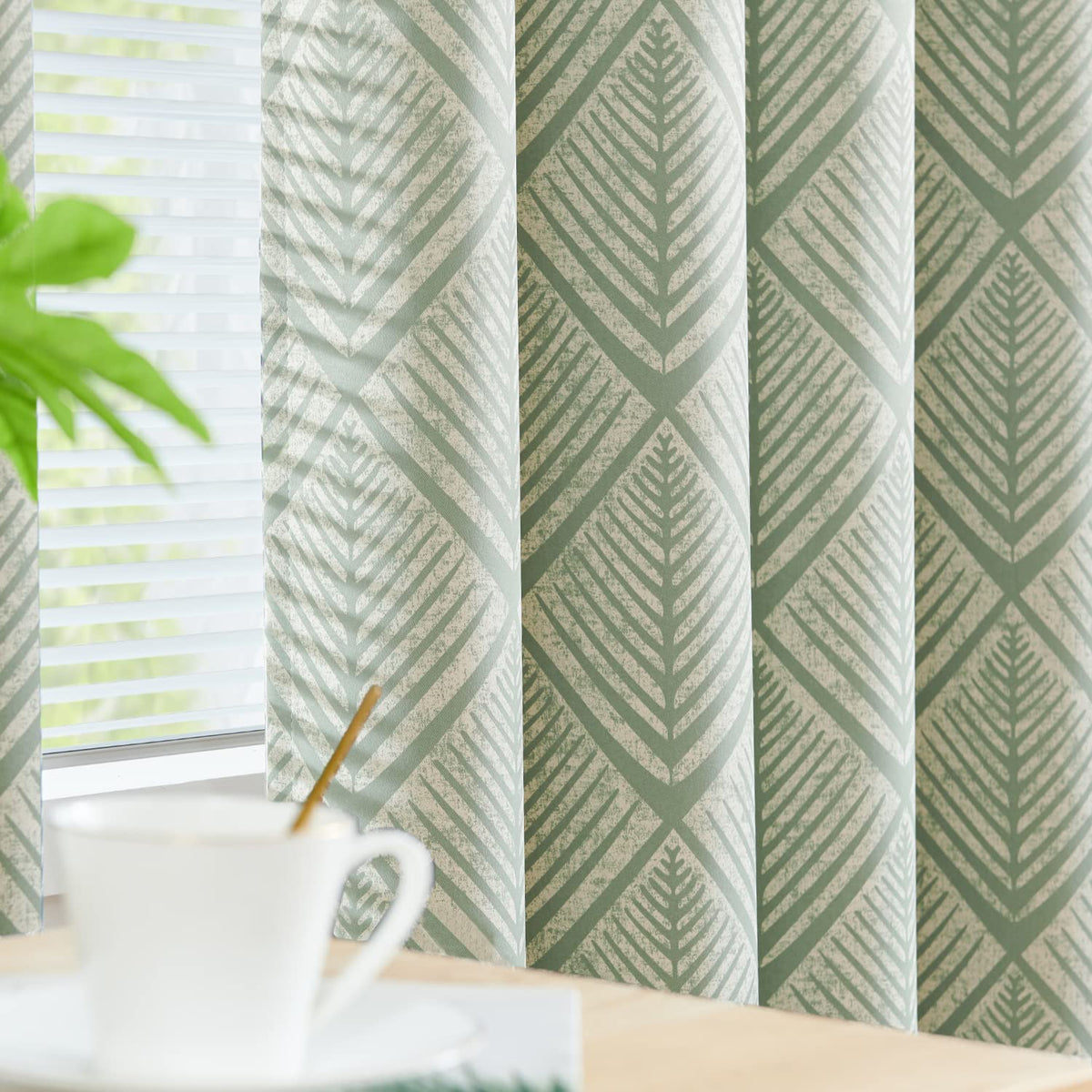 Geometric Blackout Grommet Curtains, Set of Two