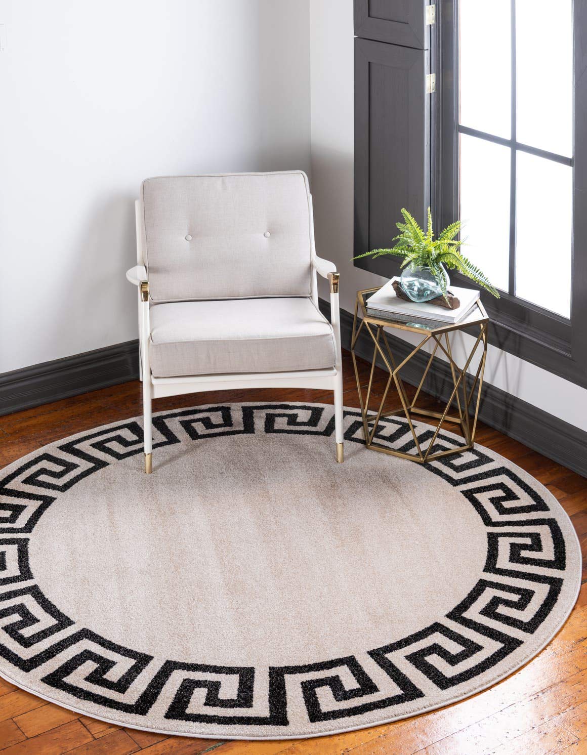 Unique Loom Athens Collection Classic Geometric Modern Border Design Area Rug