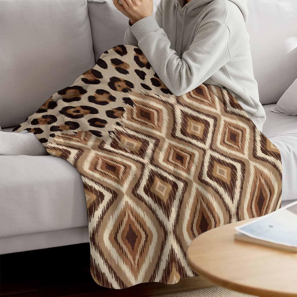 Leopard-Print Flannel Throw Blanket