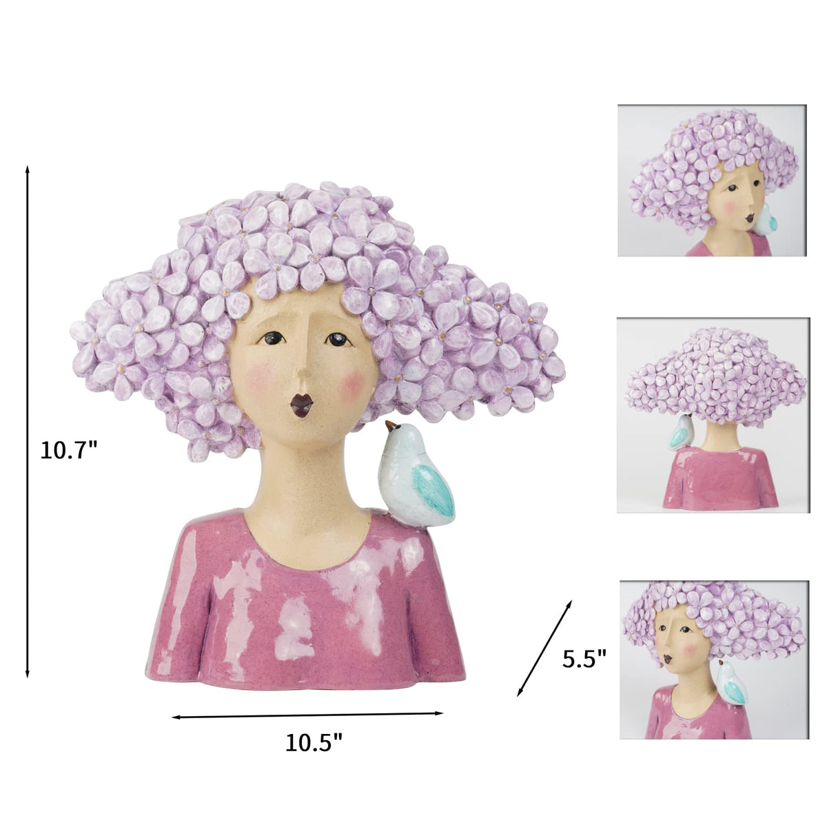 Artistic Frida Kahlo-Inspired Resin Bust Sculpture