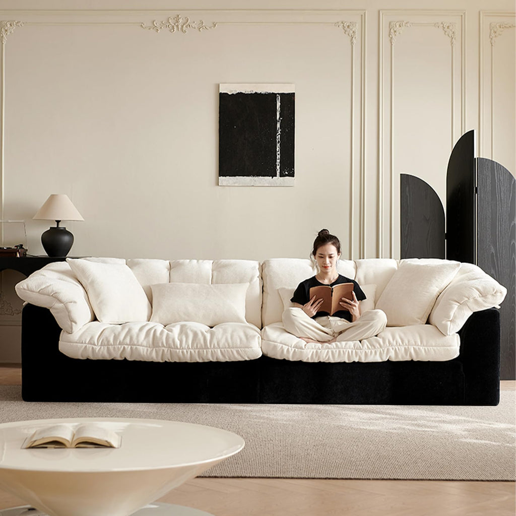Cat Scratch Fabric Sofa Living Room 2026 new Straight Row Black and White Color
