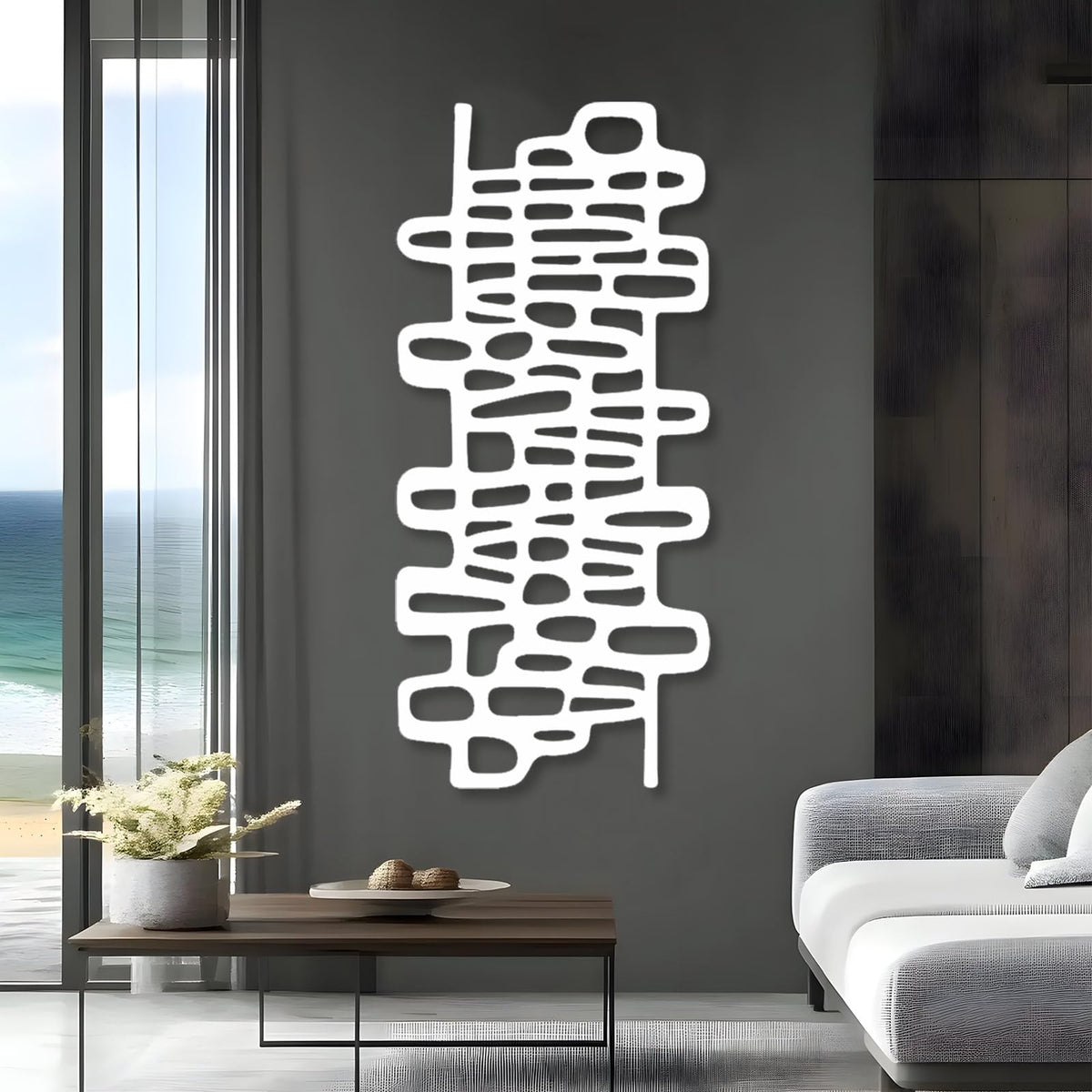 Abstract Circle and Line Metal Wall Art