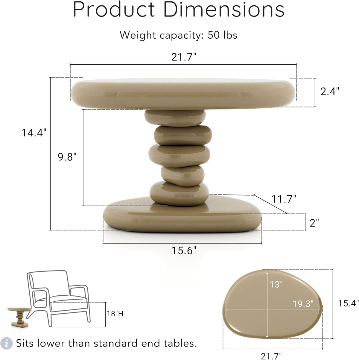 Kavren Oval Low Coffee Table Set