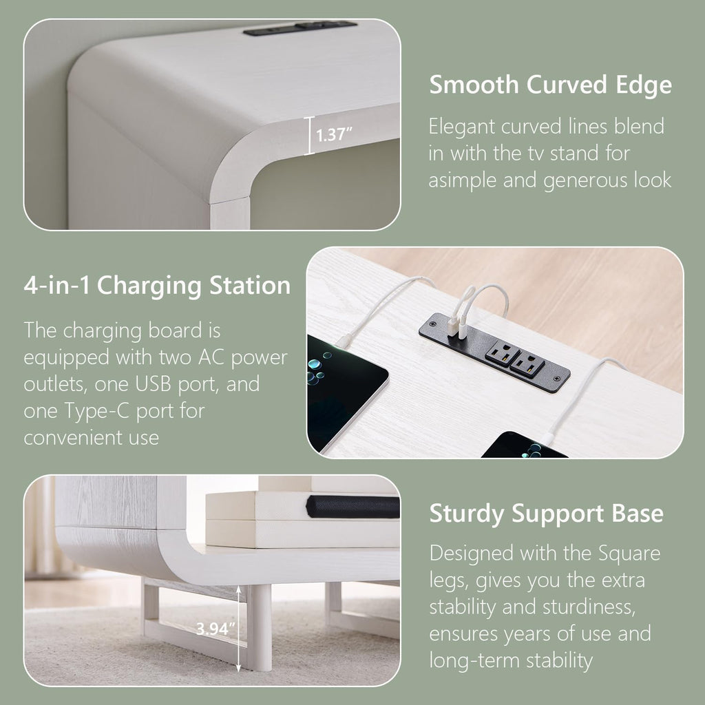 Curved Two-Tier End Table