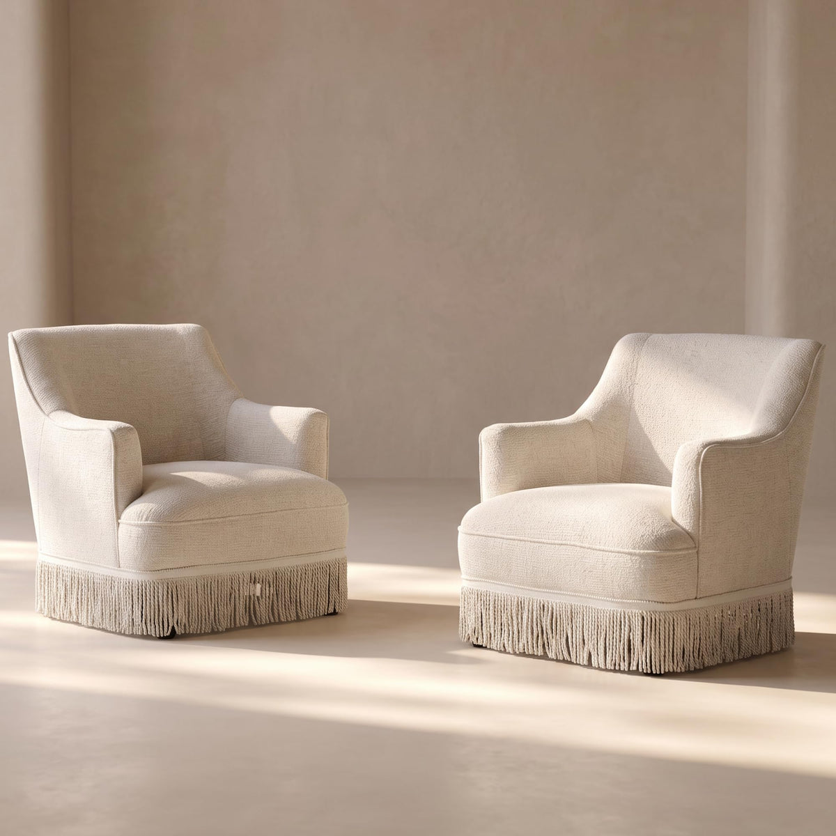 Hyfirm Vintage Accent Chair with Fringe Tassel Skirt