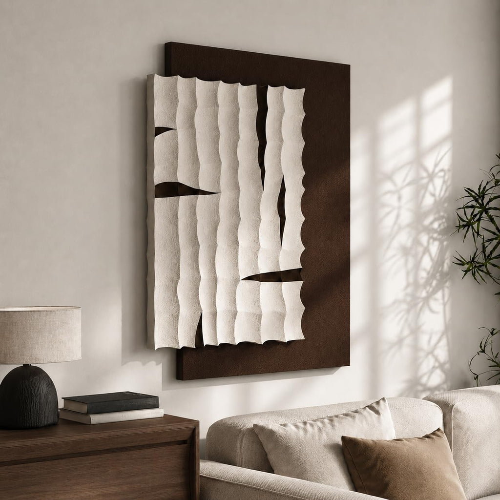 Vertical 3D Textured Abstract Wall Art