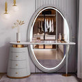 Solid Wood Vanity Set with LED Mirror & Stone Board Top