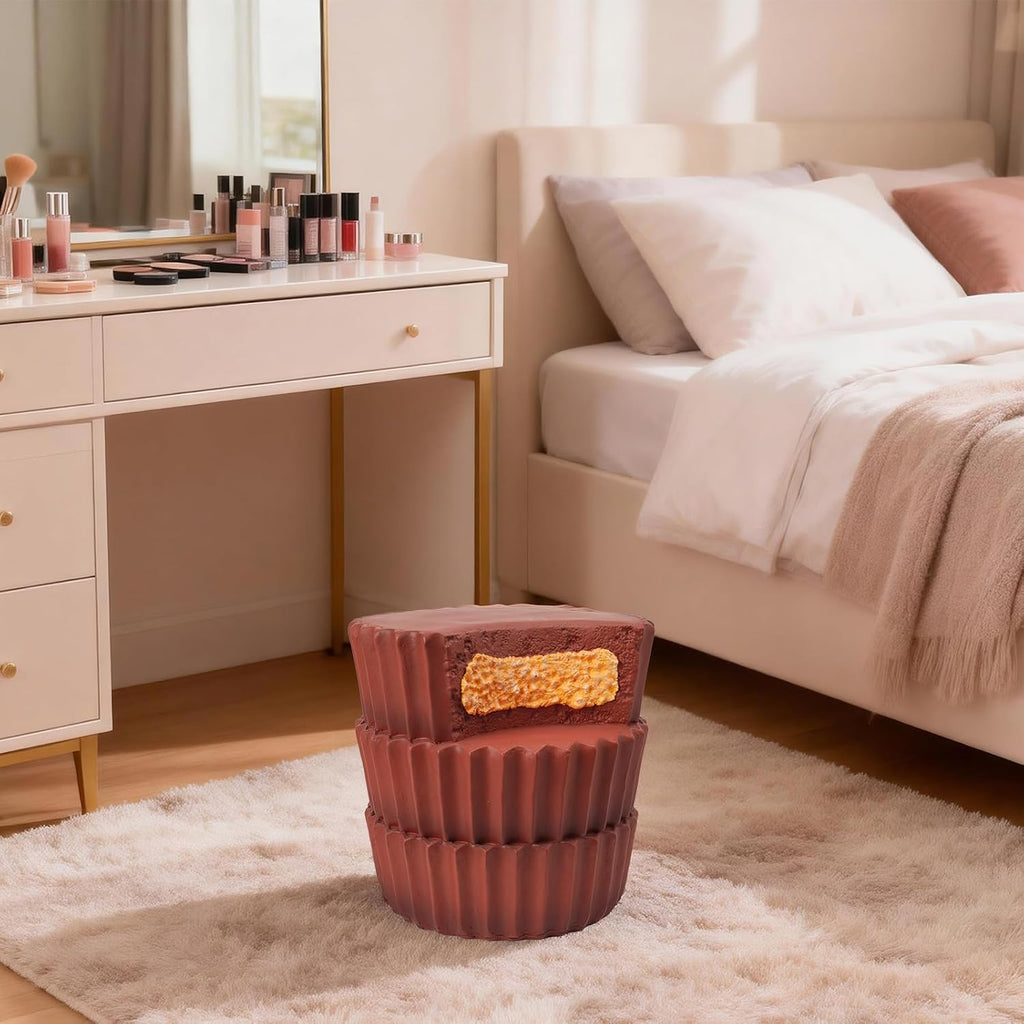 Whimsical Cookie-Shaped Resin Accent Stool