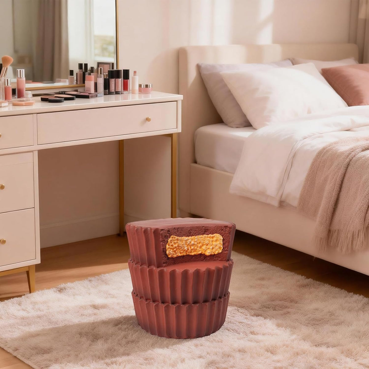 Whimsical Cookie-Shaped Resin Accent Stool