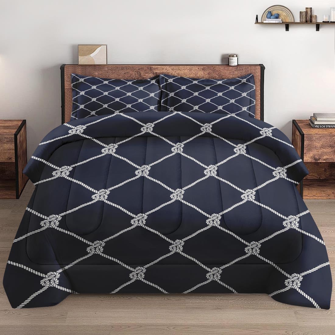 Pamnest Queen Comforter Set, 3 Pieces African Floral Bedding, All Season