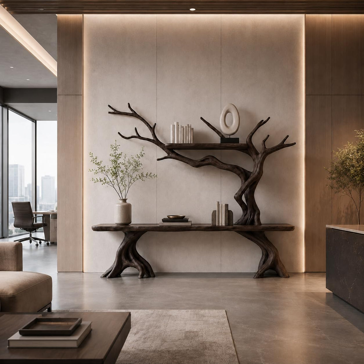 Tree Branch Wood Console Table