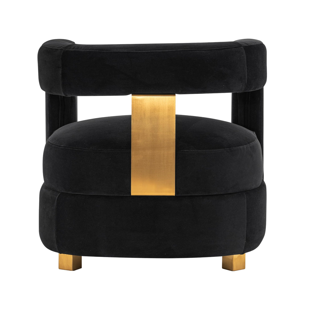 Manhattan Comfort Amirah Modern Velvet Accent Chairs with Geometric Floating Open