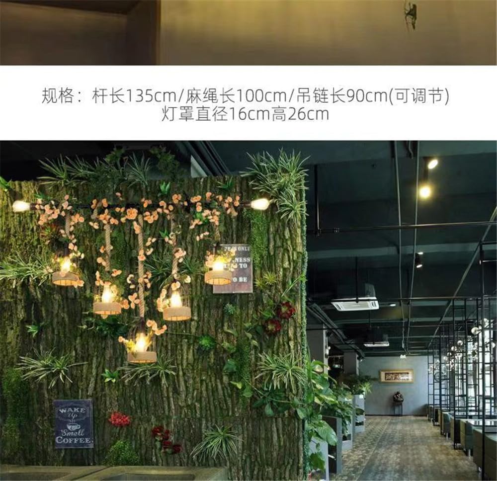 American Pastoral Restaurant Pendant Light LED Retro Creativity Hemp Rope Music