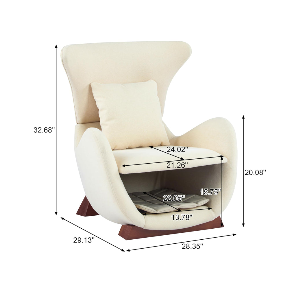 Merax Modern Accent Chair with Pet Cave & Storage