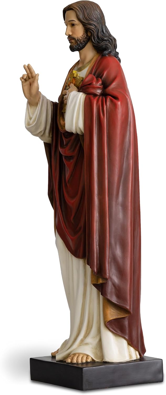 DevotedWalls 24.75-inch Large Sacred Heart of Jesus Statue