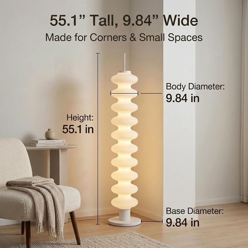Modern Floor Lamp with White Acrylic Shade＆ 3 Color Temperatures