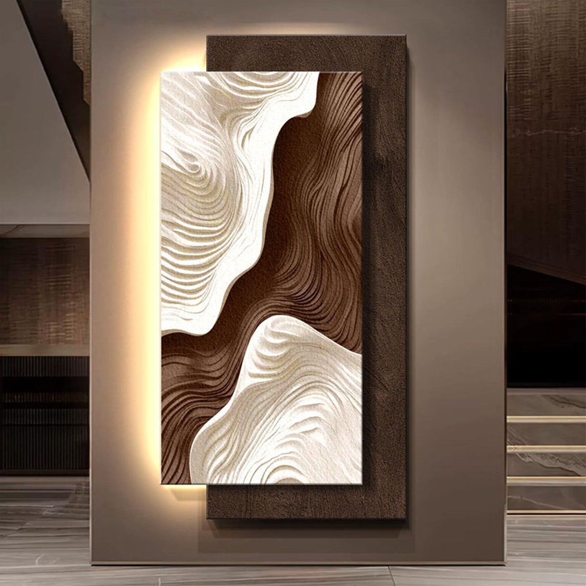 3D Textured Sandstone LED Wall Art