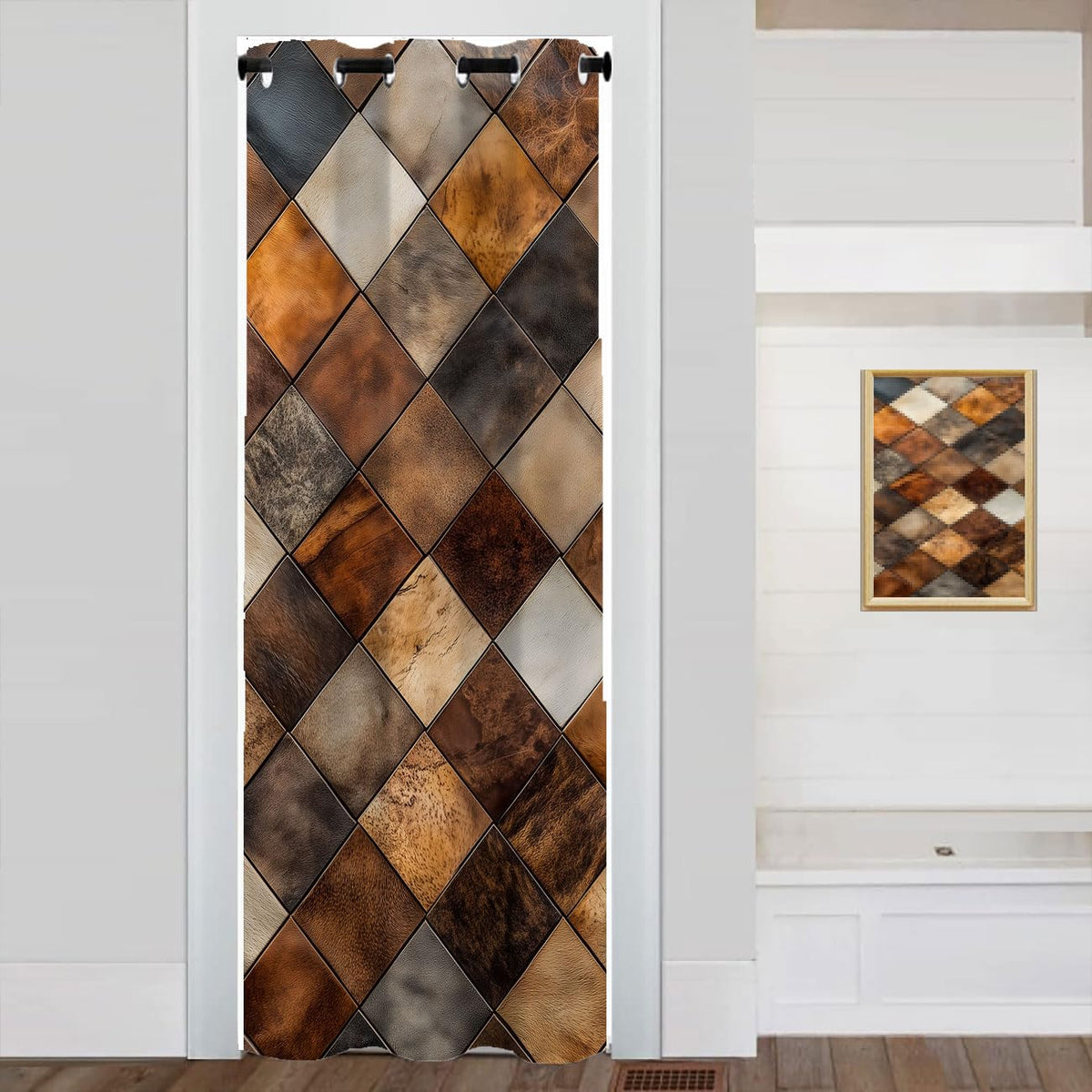 Cowhide Print Door Curtain Panel