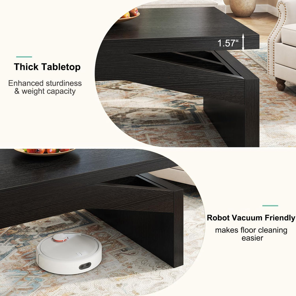 Modern Rectangular Wood Coffee Table