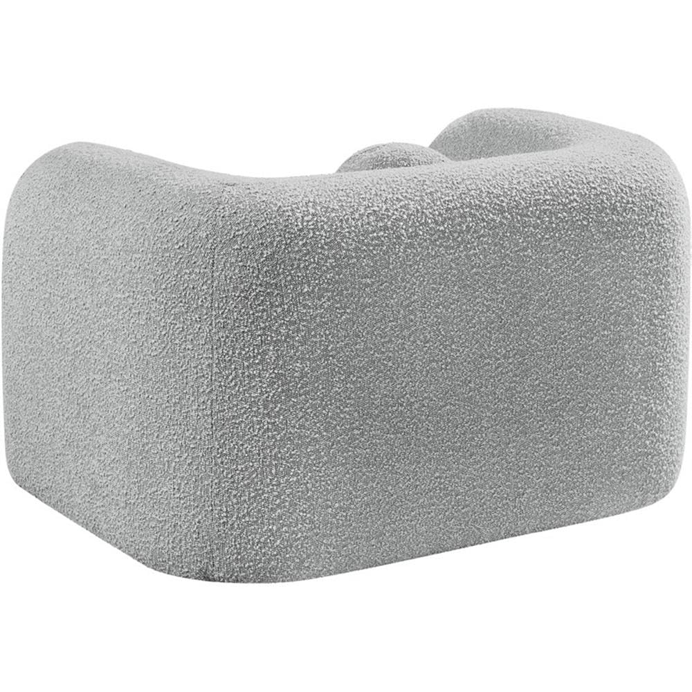 Art Deco Bouclé Accent Chair with Ball Pillow