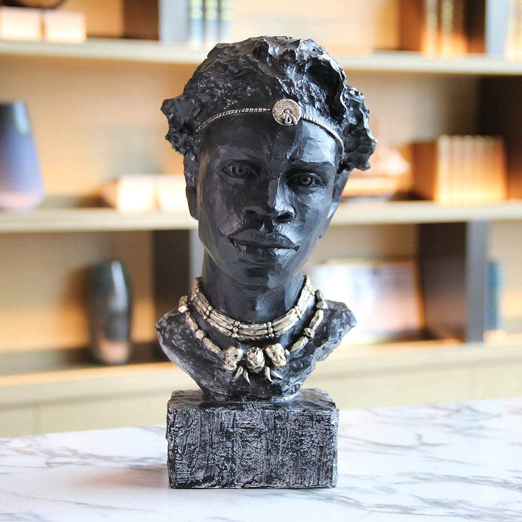 Leekung African Statues for Home Decor, African Art Sculptures Man Statue