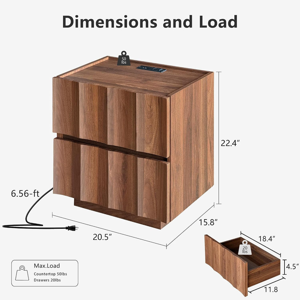 Fluted Charging Nightstand