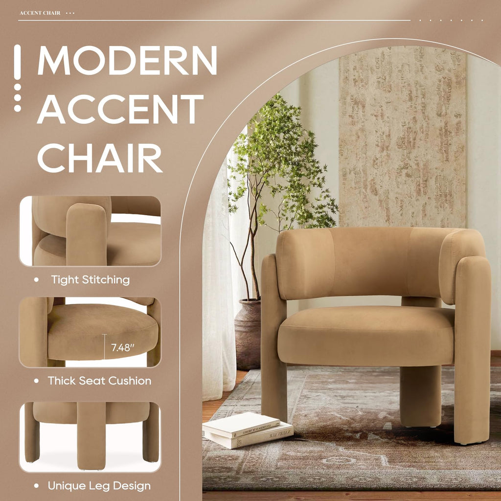 COLAMY Modern Velvet Accent Chairs Set of 2