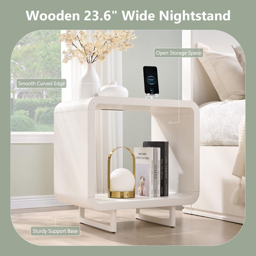 Curved Two-Tier End Table