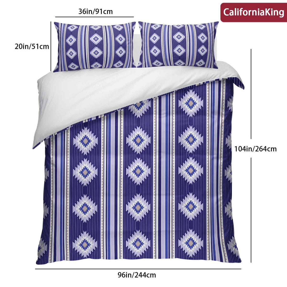 3 Pieces Duvet Cover Queen Bedding Sets Western Ethnic Brown Geometric Luxury Soft