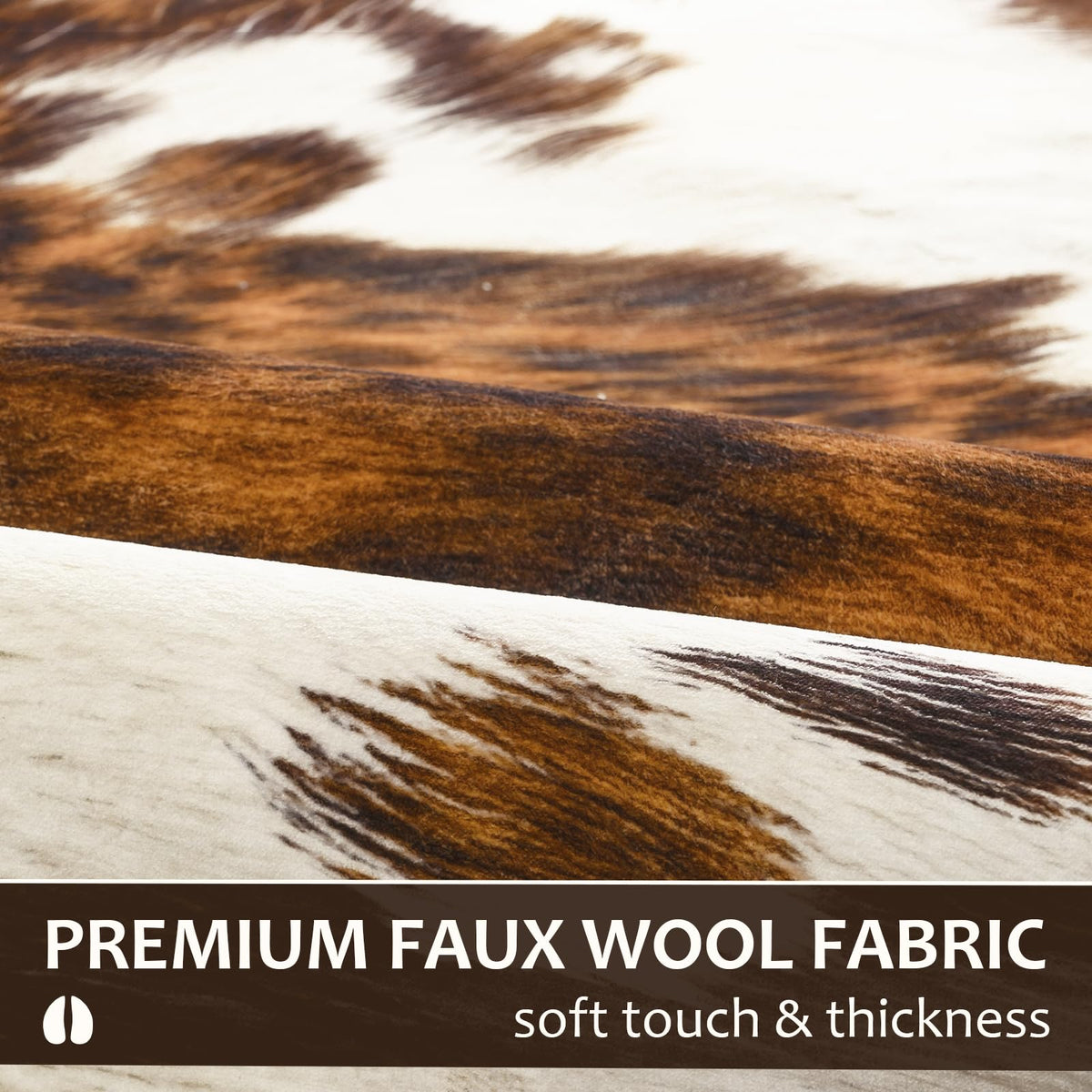BENRON Soft Cowhide Rug 4x6, Faux Cow Hide Rug for Living Room Bedroom