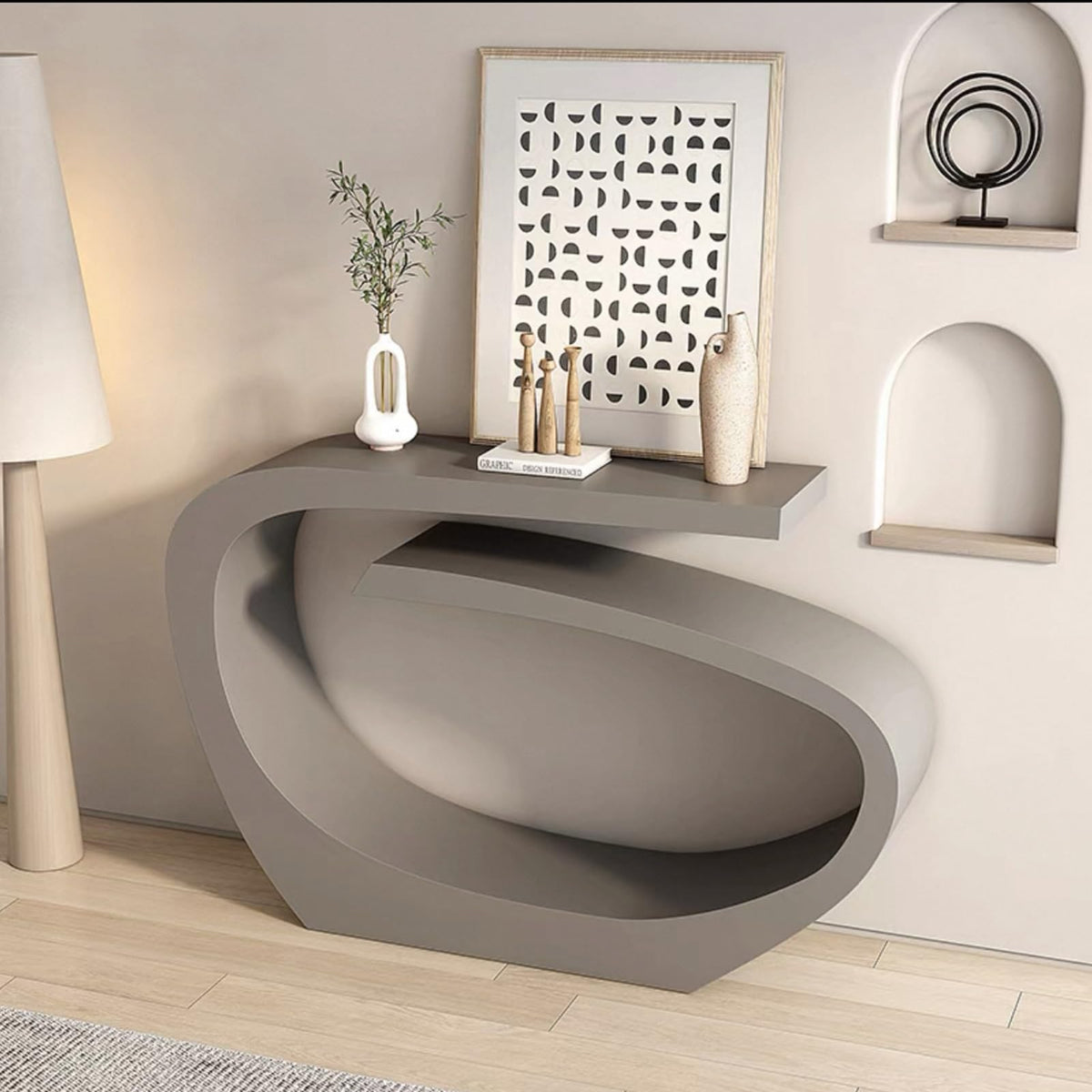Industrial Metal-Frame Console Table