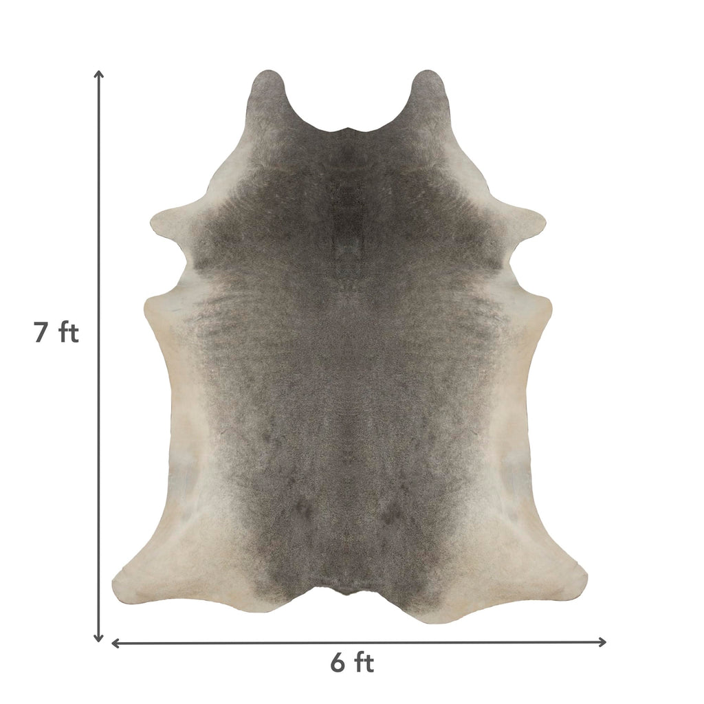 Natural Geneva Cowhide Area Rug, Off-White, 6 ft x 7 ft