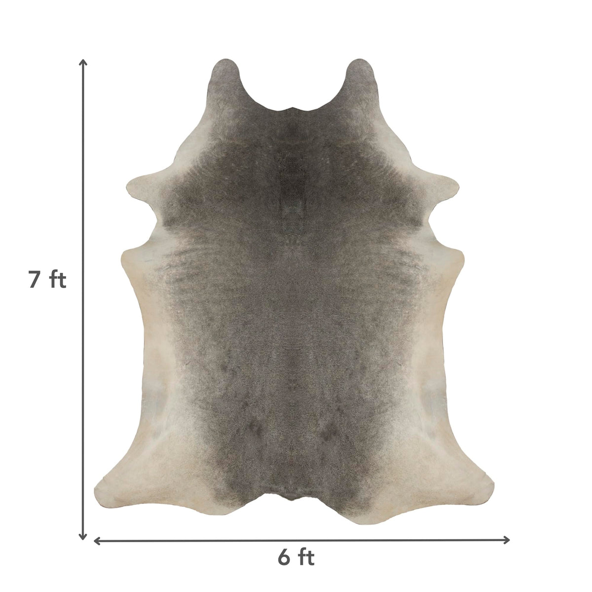 Natural Geneva Cowhide Area Rug, Off-White, 6 ft x 7 ft
