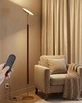 JOOFO Wood LED Torchiere Floor Lamp with Remote, 3000LM Dimmable