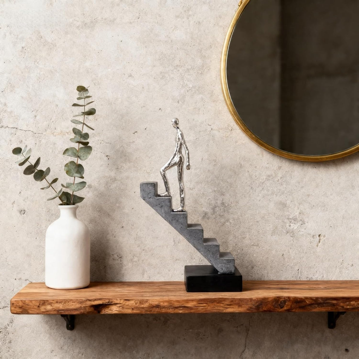 Silver Climbing Man Figurine