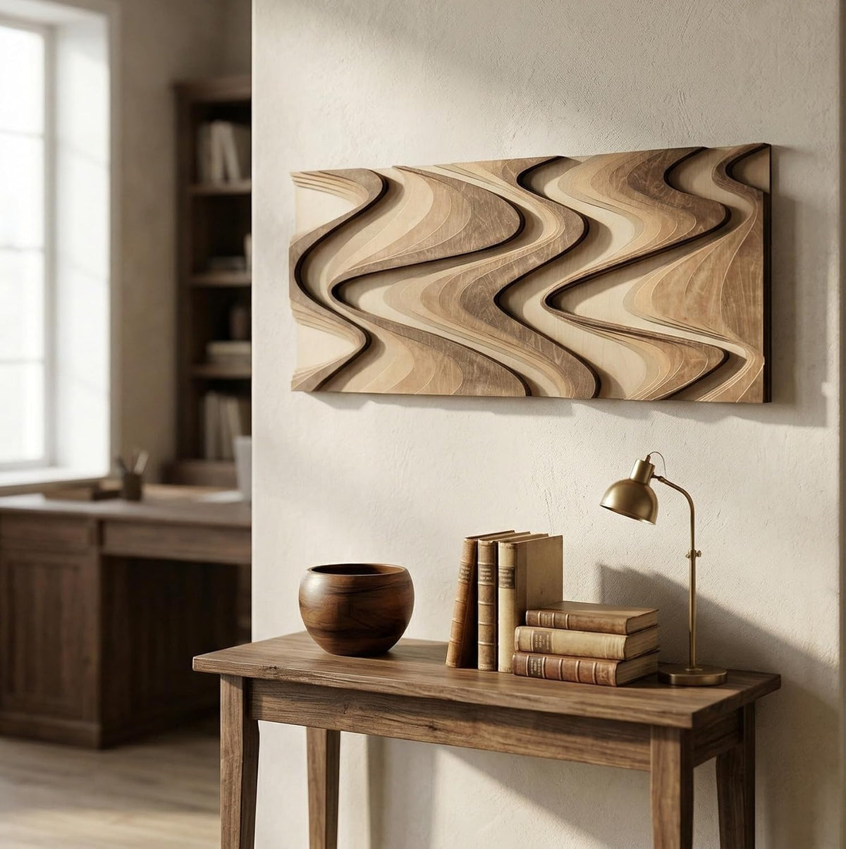 NEODECO Flow Layered Wooden Wall Art