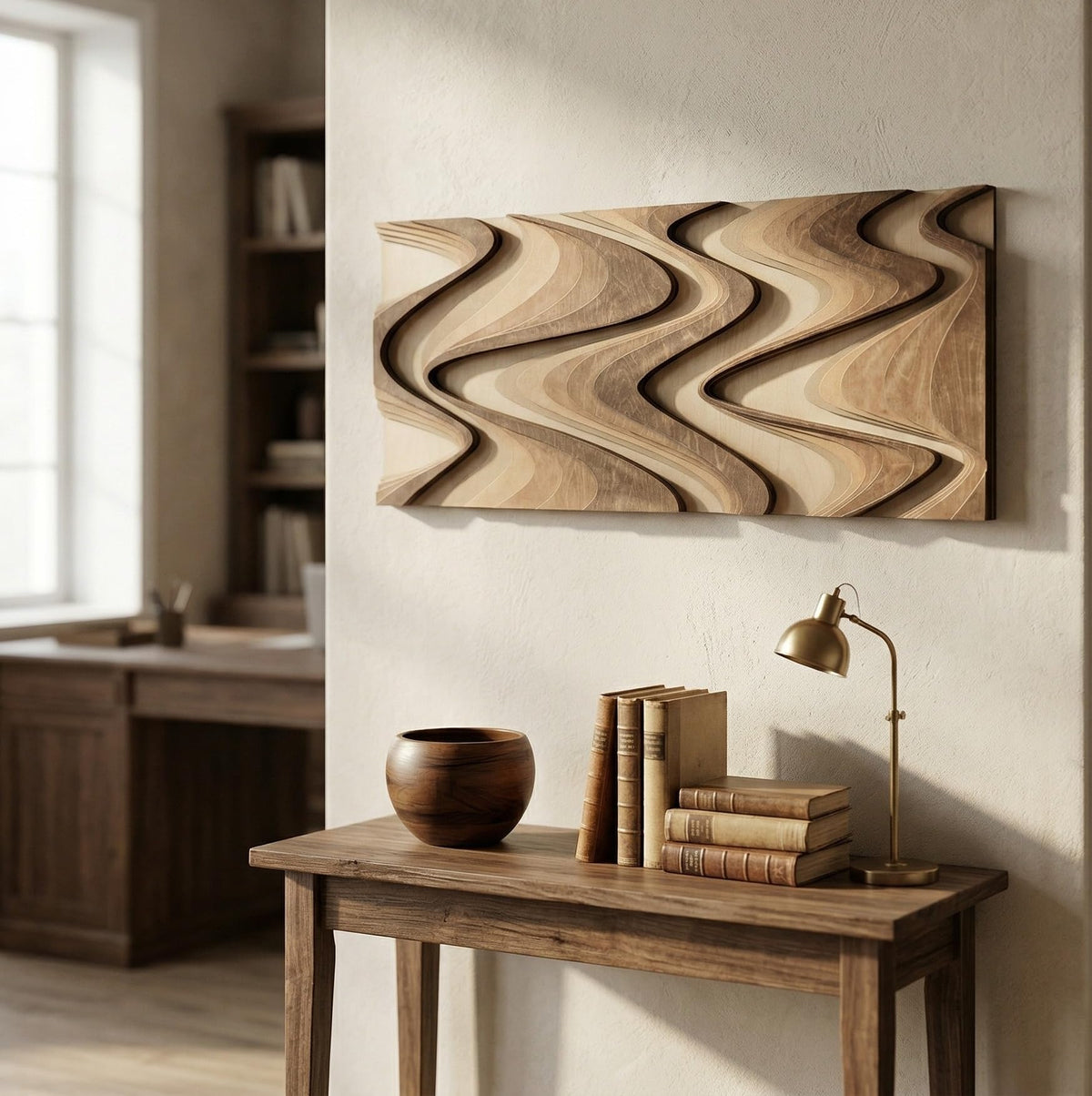 NEODECO Flow Layered Wooden Wall Art