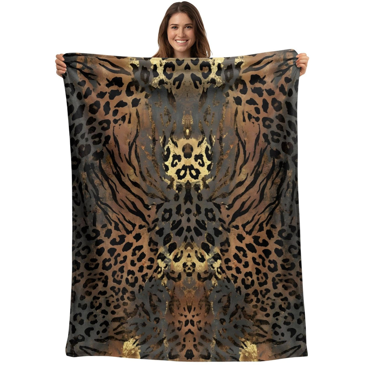 Leopard-Print Flannel Throw Blanket