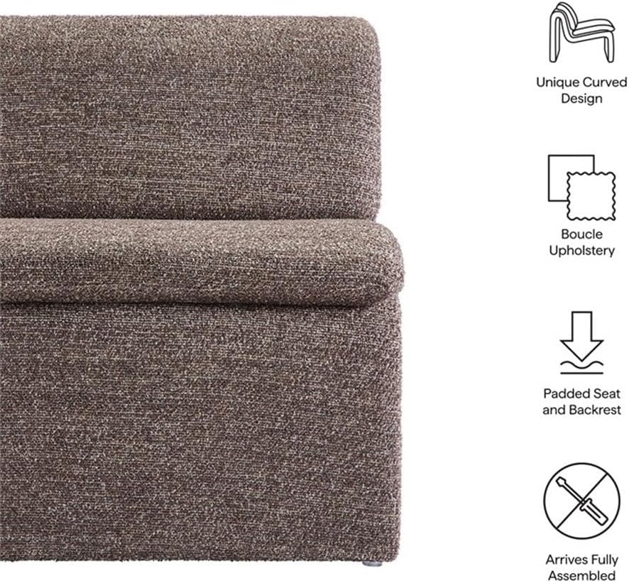 MAKLAINE Boucle Upholstered Armless Accent Chair