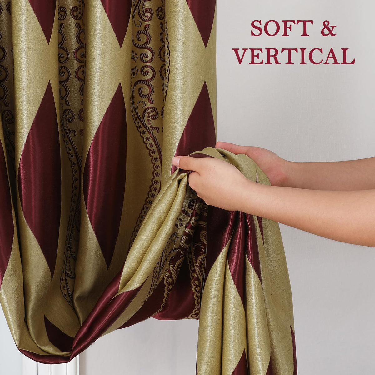 Wave Jacquard Grommet Curtains, Set of Two