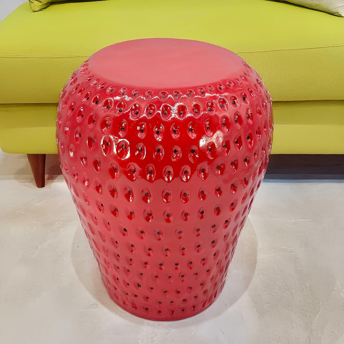 Fruit-Inspired Stool,End Table:Multi-Functional Furniture–as Seating,Stylish Side Table,Home Decor Plant Stand (Yellow Lemon, Inches, 14.17, Inches, 12.60, Inches, 12.60)